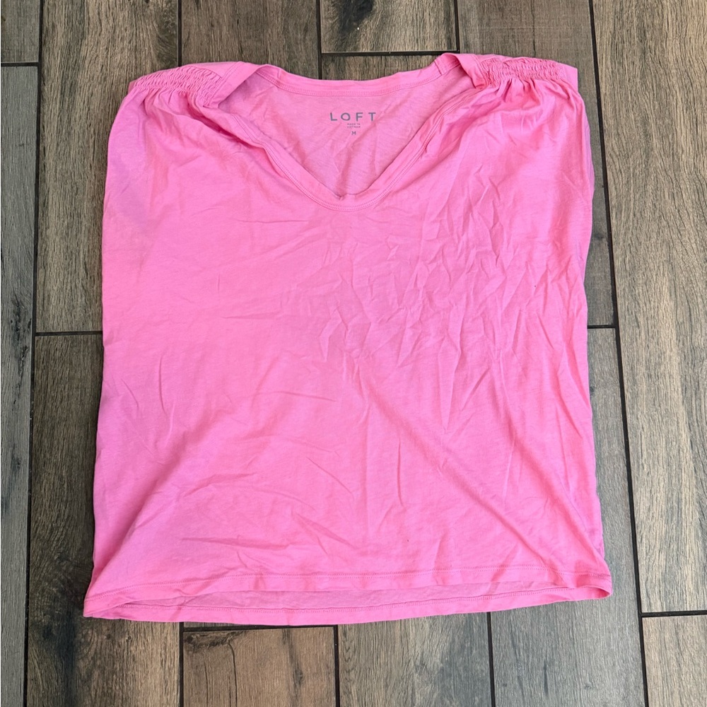 LOFT Pink Sleeveless Relaxed T-Shirt